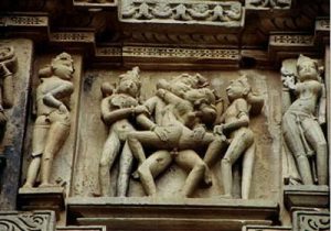 Khajuraho temple erotic detail