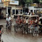 Varanasi pedicabs waiting