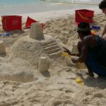 Mexico, Cancun - resort beach sand castle