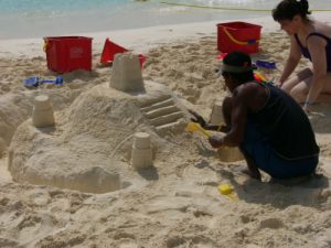 Mexico, Cancun - resort beach sand castle