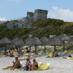 Mexico, Cancun - ancient ruins on the beachfront.