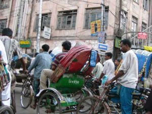 Dhaka - rickshaw traffic jam