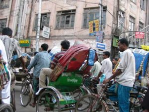 Dhaka - rickshaw traffic jam