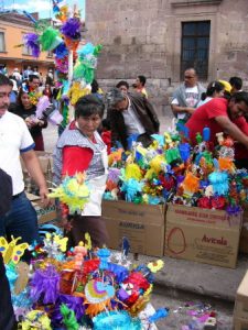 Morelia - central plaza festival ornaments