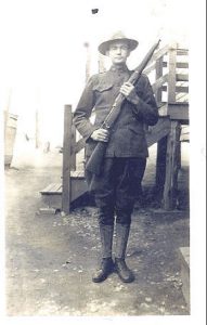 John in full unifrom with gun,  Camp Gordon, Georgia 1917-18