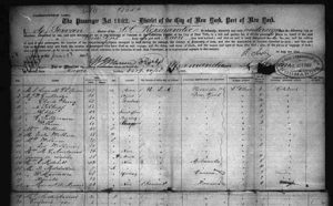 Passenger list of immigrants on board ship Normandie, June 18,