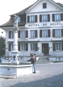 Herzogenbuchsee Center Cousin Rudolf Ammon at fountain