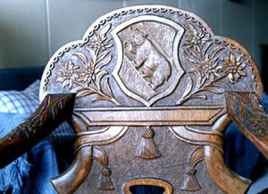 Detail of carved chair from the Ammon family home