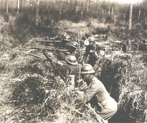 Typical trench warfare in Europe This image shows black American soldiers