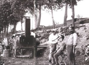 A typical military field kitchen and barber shop, WW I