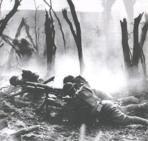 Famous battle photo of American troops, 1917