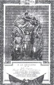 Memorial engraving sent by France  honoring John for his sacrifice,