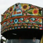 Trucks are highly decorated with floral