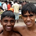 Khulna ferry landing swim buddies