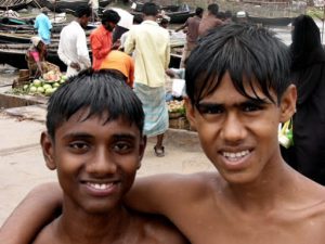 Khulna ferry landing swim buddies