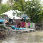 Small make-shift hovels are home to the local residents.