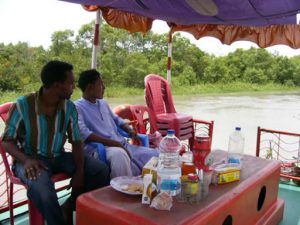 On the tour boat in