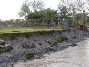 Mongla town scene - low tide reveals constant erosion