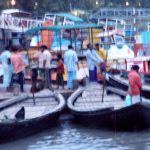 Mongla town scene - ferry boats (sorry for the blur)