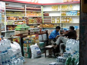 Mongla town scene - grocery store