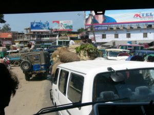 Typical traffic chaos at intersections with