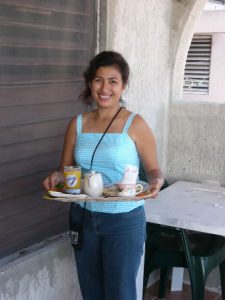 Hotel breakfast hostess.