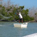 Rio Lagartos is home to numerous fishermen with nets.  Overfishing