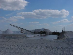 Salt farming in the tiny village