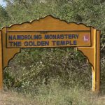 Roadside sign near monastery