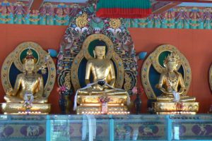 Interior Buddhist statuary of