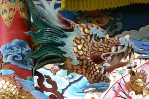 Ornate colorful dragon detail