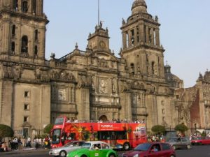 Zocalo Square is dominated by the huge Metropolitan Cathedral.