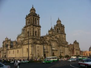 Zocalo Square is dominated by the huge Metropolitan Cathedral.