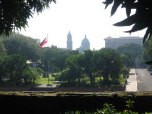 Cathedral in the distance across the