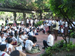 Class outing in the park