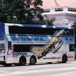 Bus with fighter plane ad