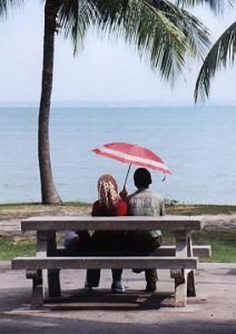 Muslim couple at East Coast Park