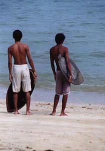 Surfers at East Coast Park