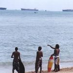 Cargo ships off East Coast Park