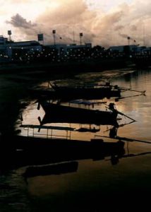 Ko Samui Island sundown with boats