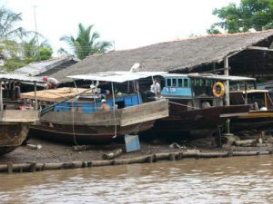 Ship repairs are always necessary in the Mekong Delta.