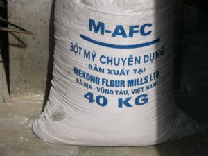 Mekong Delta - inside a local rice flour processing plant