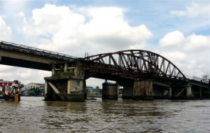 Railway bridge in the delta.