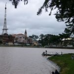 Dalat - city looking across the lake