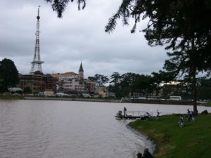 Dalat - city looking across the lake