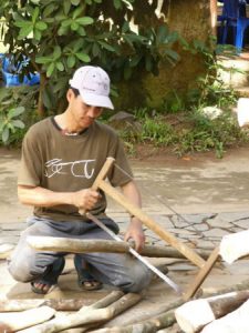 Waterfall park near Dalat - Sawing Wood