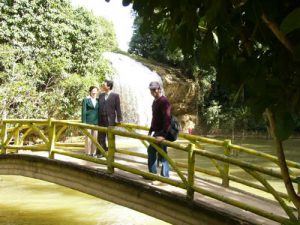 Waterfall park near Dalat - On the bridge