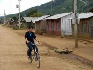 Rural farming village near Dalat - Riding bicycle