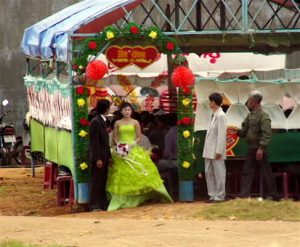 Dalat - temporary wedding chapel and reception hall