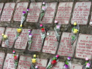 Nha Trang - memorial plaques at Catholic church